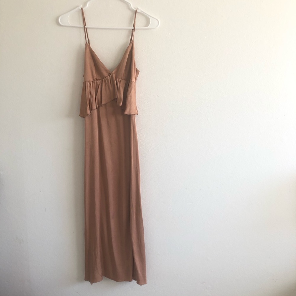 H&M rose gold midi dress